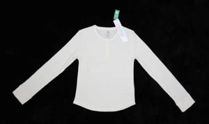 Gap Kids Long Sleeve Waffle Henley PJ Pajama T Shirt Yellow Youth Girls 14 - Picture 1 of 13