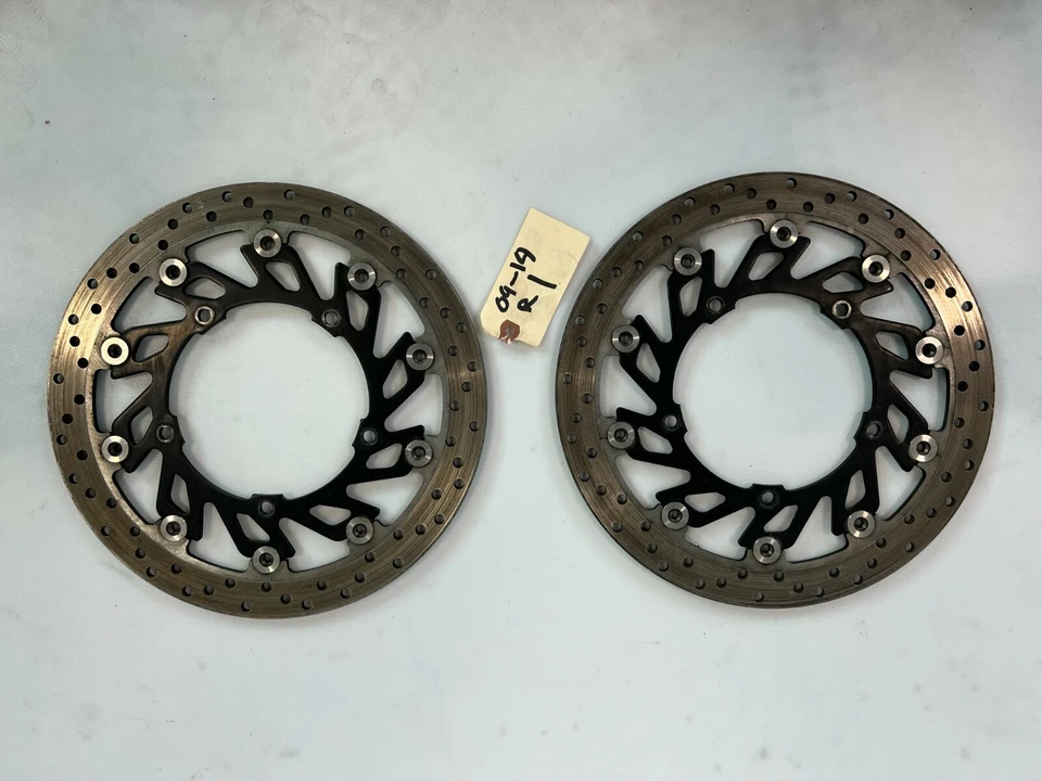 09-14 Yamaha R1 YZFR1 YZF FRONT RIGHT LEFT ROTORS DISC BRAKE BRAKING OEM - Image 1 of 1