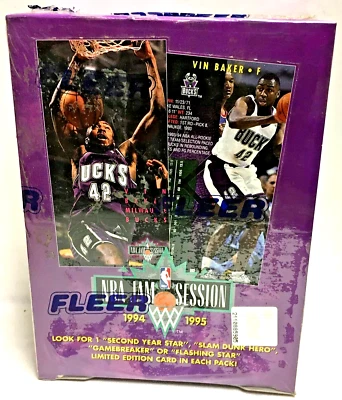 Caja Jam Session Fleer 1994-1995 NBA sellada de fábrica (36 paquetes) nueva sellada Foto 1 de 4