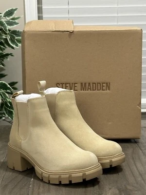 Botas de tornozelo femininas Steve Madden EUA 7 Howler camurça areia # HOWL02S1295070 - Imagem 1 de 4