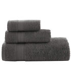 3 Piece Bath Towel Set Luxury Soft Wachcloth Body Wrap Face Hand 100 Cotton Grey