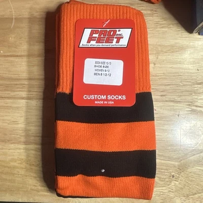 3 pares de calcetines Pro Feet multideportivos naranja y negro a rayas talla 8,5-12 hechos en EE. UU. Foto 1 de 2