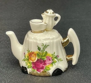 ROYAL ALBERT “Old Country Roses” Miniature Tea Set Figurine - Picture 1 of 15