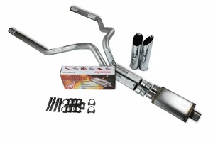 Ford F-150 Truck 98-03 3" Dual Exhaust Kits Cherry Bomb Salute Slash Tips - Picture 1 of 2