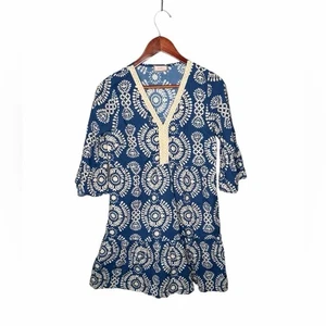 Mini Vestido SAIPH Lab Hecho en Italia Sunburst Floral Estampado en Bloques XL - Imagen 1 de 8