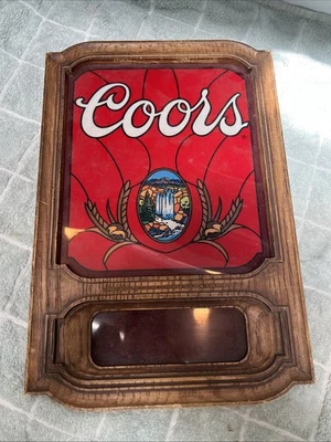 Vintage 1981 Coors Bar Sign Clock Face16” x 11" Adolph Golden Colorado Waterfall - Image 1 of 4