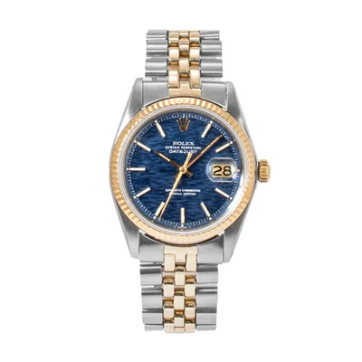 Vintage Rolex Datejust 36MM 1603 Blue Shantung Dial Jubilee Gold Steel Watch - Image 1 of 4