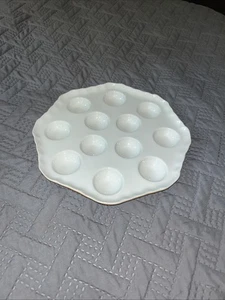 Luzifer Bauscher Weiden Snail Escargot Dish 12 Section Yellow 709/12 Bavaria Vtg - Picture 1 of 3