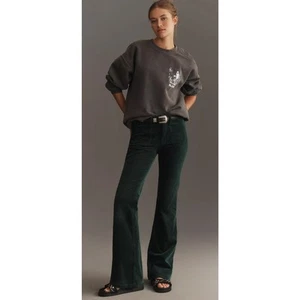 Pilcro Women’s The Icon Corduroy Flare Jeans Mid-Rise Edition Green 33 - Picture 1 of 14