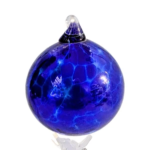 Kunstglas Ron Hinkle Glas mundgeblasen kobaltblau Ornament 4" - Bild 1 von 3