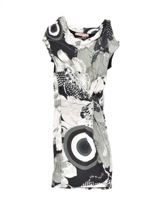 DESIGUAL Womens Bodycon Dress UK 10 Small Grey Floral Viscose AL19 - Picture 1 of 3