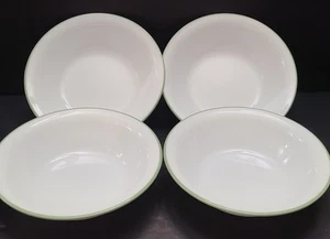 Corelle hellgrüner Rand auf weiß 6" Set 4 Suppe Müslischalen - Bild 1 von 6