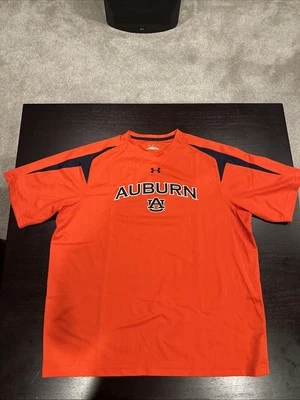 Under Armour Auburn University Football  Men’s  XL Team Issued Shirt Orange Blue - Image 1 of 4