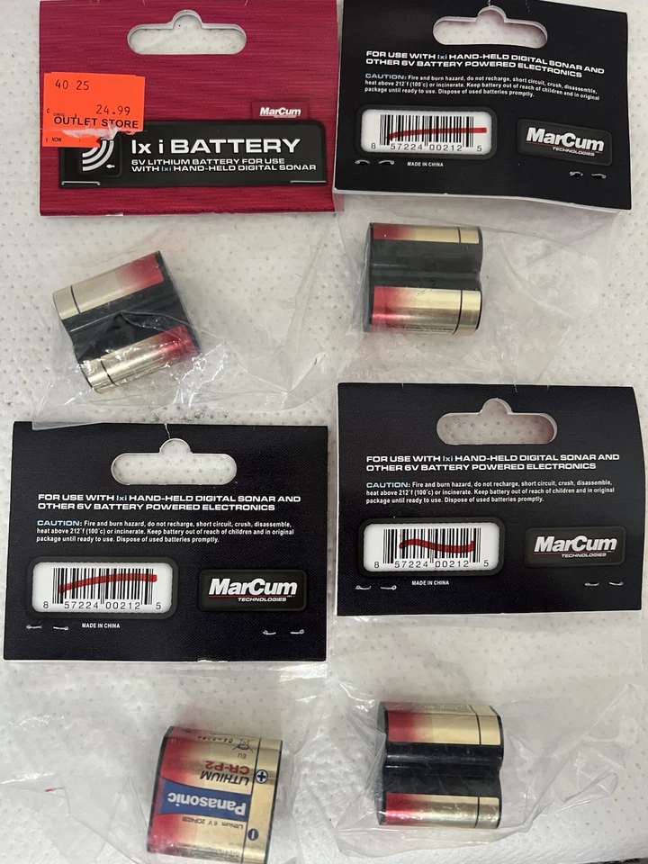 Batería de repuesto de litio MarCum LX-I 6 voltios nueva en paquete Foto 1 de 2