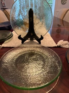 Fire And Light Recycled Glass 11" Dinner plate Celery green set of 4 - Picture 1 of 5
