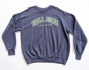 Vintage Villa Julie College Sweatshirt Mens Large Blue Maryland Long Sleeve - Picture 1 of 7