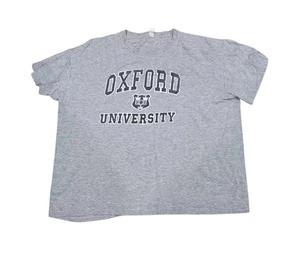 Vintage 80s 90s Oxford University College Crest Single Stitch Shirt Size XL Gray - Picture 1 of 6