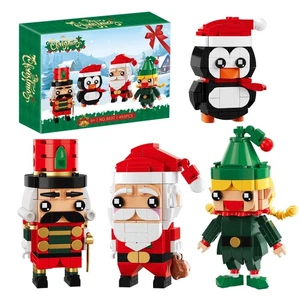 Weihnachten Bausteine Weihnachtsmann Nussknacker Elfe Pinguin Set für Kinder, Xm... - Bild 1 von 6