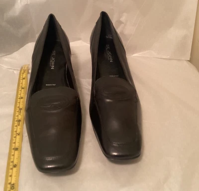 ZAPATO DE CUERO NEGRO TEJIDO ST JOHN. TACÓN 1"8.5B. (213) Foto 1 de 4