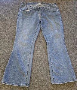 Pantalones de mezclilla Levi’s 542 acampanados para mujer 20 W azul lavado claro talla grande elásticos solapa - Imagen 1 de 10