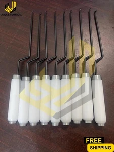 Juego de curetas bayoneta columna lumbar 32 cm longitud 9 piezas mejor calidad - Imagen 1 de 3