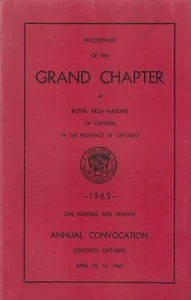 PROCEEDINGS OF THE GRAND CHAPTER OF CANADA 1965 MASONIC MASONRY - Imagen 1 de 1
