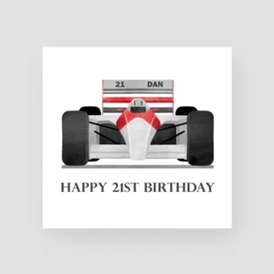 Personalised Handmade 21st Birthday Card Son Formula 1 Car Birthday Gift - Picture 1 of 5