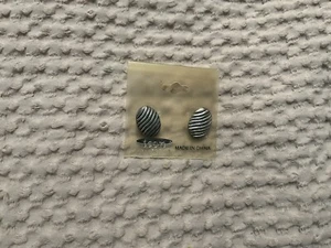Imitation Silver And Black Earrings. NWOT - Picture 1 of 3