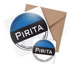1 X Greeting Card & Coaster Set - Pirita Estonia Flag Circle #60256