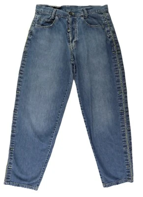 DIESEL Italy Women's 33 x 33 Blue 100% Cotton Denim Baggy Jeans DISTRESSED - Image 1 of 4