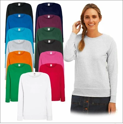 Sudadera Fruit of the Loom Damas Ligera Raglan Sin cepillar Informal Jumper Foto 1 de 4