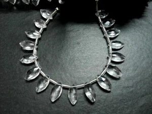 3 Strand Natural Crystal Quartz Marquise Faceted 6x12mm Beads, Crystal Quartz - Picture 1 of 5