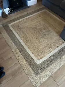 Jute Rug Rectangle Floor Carpet Handmade Indoor & Outdoor Area Rug Rustic Look - Picture 1 of 5