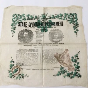Antique Souvenir Opening Parliament Ireland Free State Treaty 1921 Crepe Paper - Picture 1 of 18