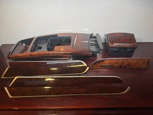 Audi A6 S6 C6 4F 05-11 LHD Dark Wood Grain interior trim Set Center + Doors OEM - Picture 1 of 24