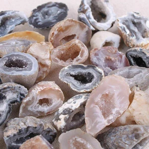 1PC Geodes Oco Agate Natural Crystals Druzy Halves Quartz Specimens - Picture 1 of 11