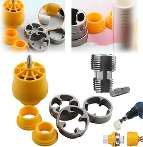 Kit enhebrador de tubería de PVC compatible con taladro eléctrico con varios tamaños de troquel - Imagen 1 de 24