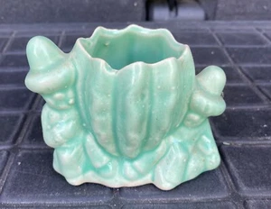 McCoy Cactus Cowboys Planter Mint Green Boho Southwestern 3-1/4" Tall - Picture 1 of 11