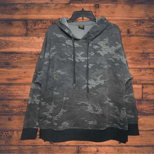 VETEMENTS Felpa con cappuccio pullover mimetico grigio Athletic Works XL