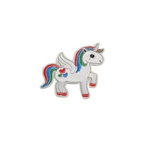 Flying Unicorn With Hearts Embroidered Iron On Applique Patch Clothing Repair  - Picture 1 of 9