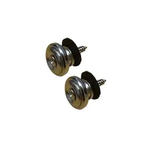Chrome Guitar Strap Button Set With Screws And Pads Acoustic/Electric - Picture 1 of 1