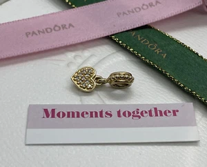 Pandora Heart 14K Gold & Diamond Charm 750809D Rare Charm - Picture 1 of 8
