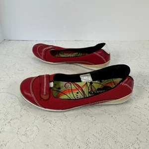 Zapatos planos Merrell PLIE de cuero rojo sin cordones J76346 Mary Jane para mujer talla 7” - Imagen 1 de 9