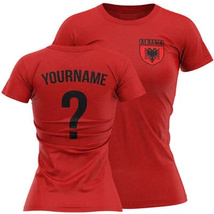 Personalisiertes Albanien Abzeichen Damen T-Shirt Shirt Fußball Her Footie Supporter... - Bild 1 von 9