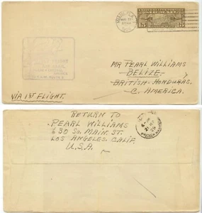 1929 Miami Florida to Belize British Honduras First Flight - 15ct Map - Picture 1 of 1