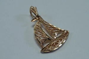 14K Gelbgold filigran ""Segelboot"" Anhänger - Bild 1 von 3