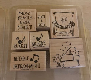 Stampin’ Up! Music Teacher “I LOVE MUSIC”MOUNTED Rubber stamps Set Of 7 - Picture 1 of 24