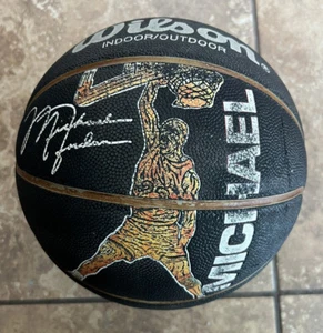 Vtg Michael Jordan Wilson Basketball Rare Last Bilt Vintage Black Chicago Bulls - Picture 1 of 8