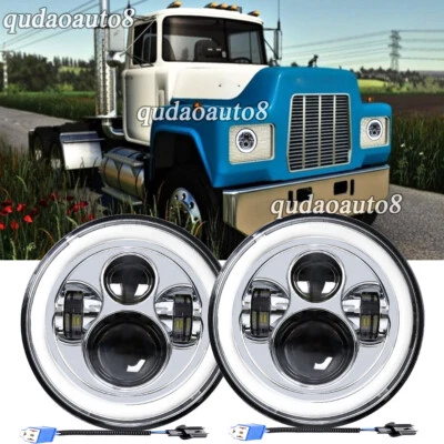 2x Faros LED redondos Fit Mack serie R de 7 pulgadas sellados haz alto/bajo con luz DRL Foto 1 de 4