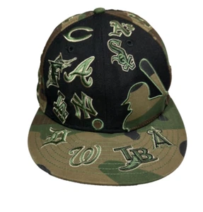 New Era Cap MLB All Over Team Logos 59Fifty Baseball Fitted Hat Size 8 Rare - Picture 1 of 10